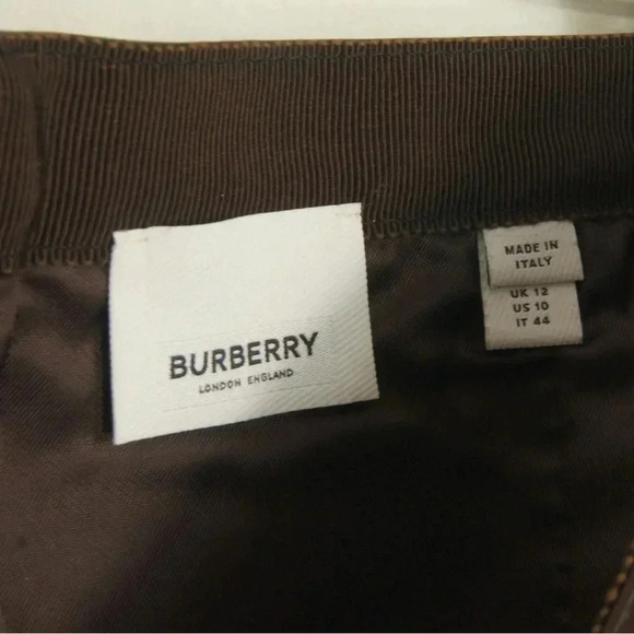 Burberry London Chocolate Brown Leather Midi Pencil Skirt - Picture 5 of 5